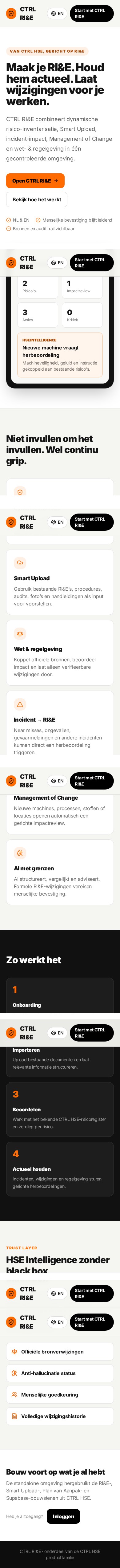 Mobiele weergave van CTRL RI&E